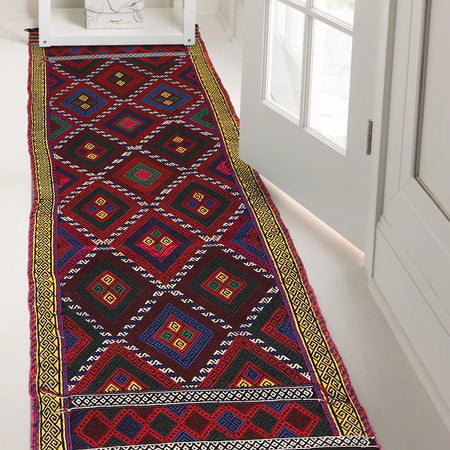 Handmade Suzani Kilim Runner 2' 4" x 8' 2" (ft) - No. W17680