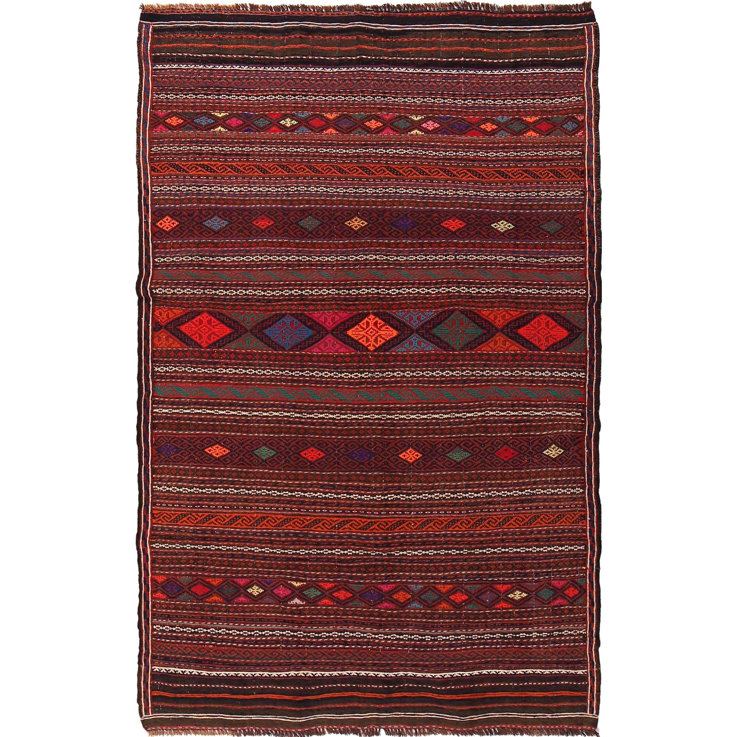 Entryway Flatweave Kilim 4' 2" x 6' 7" (ft) - No. W17961