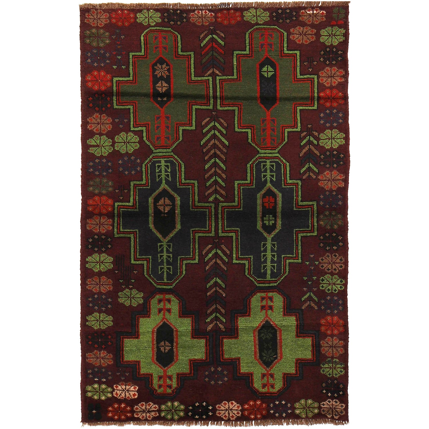 Traditional Baloch Rug 4' 0" x 6' 5" (ft) - No. W27283