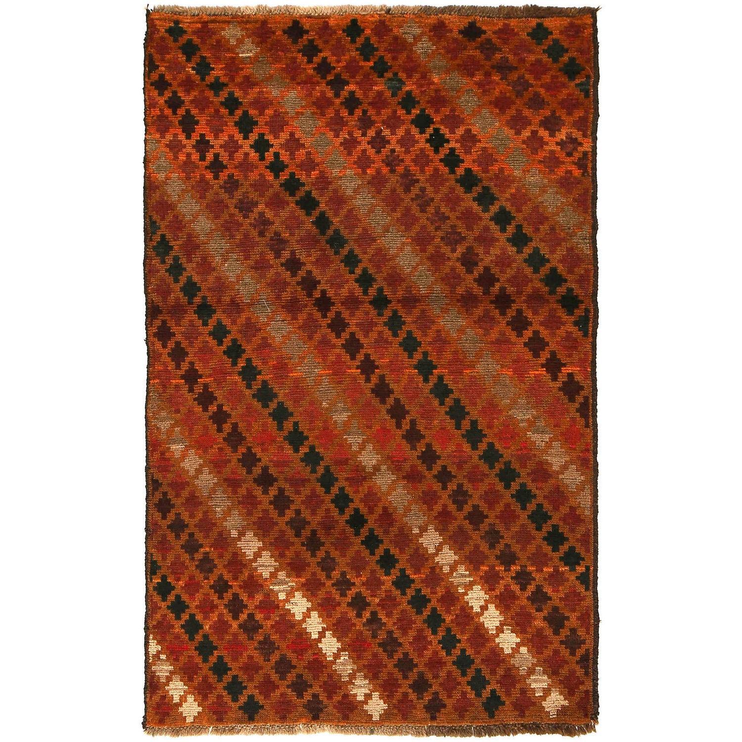 Hand Knotted Baluchi Rug 3' 9" x 6' 6" (ft) - No. W27331