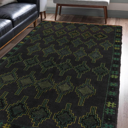 Dark Blue Baluchi Rug 4' 2" x 6' 8" (ft) - No. W27343