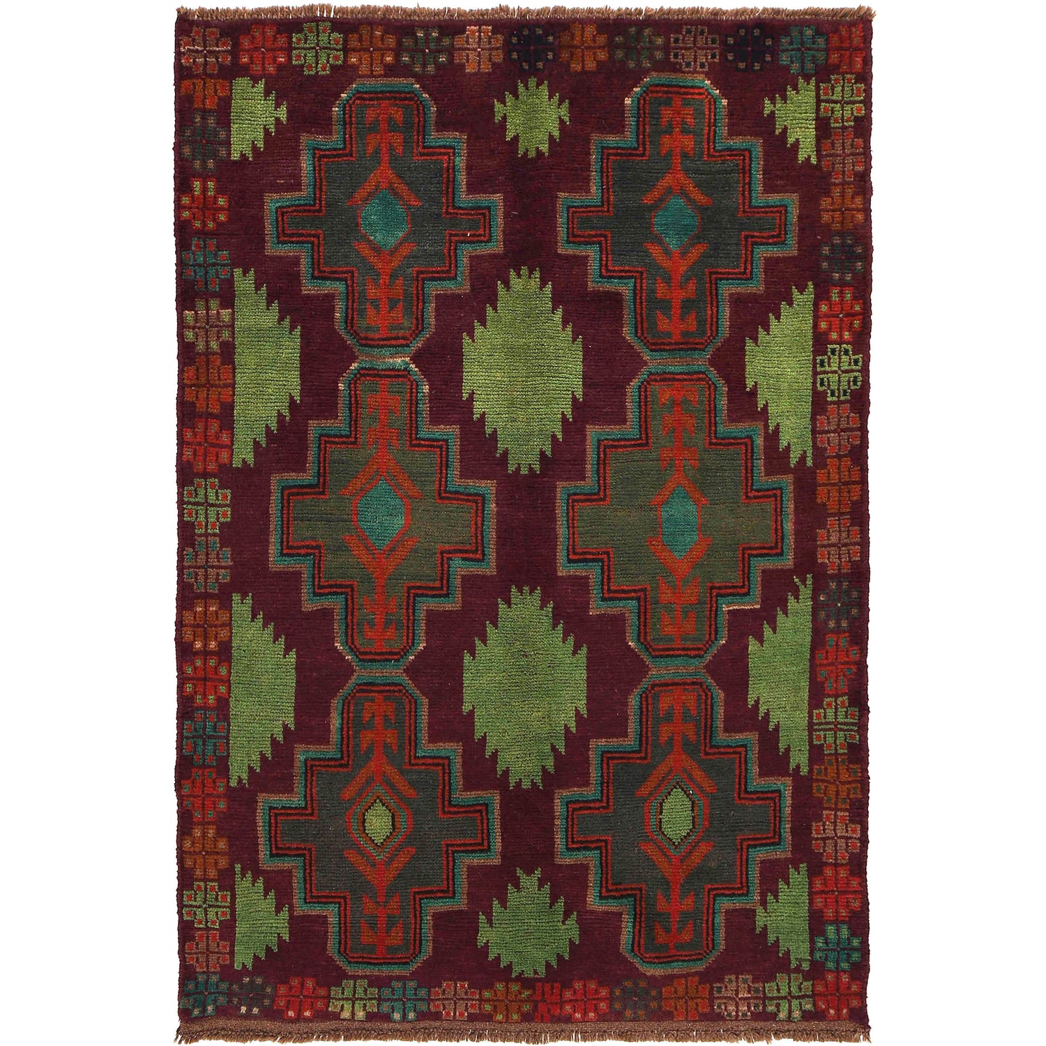 Hand Knotted Baluchi Rug 4' 3" x 6' 3" (ft) - No. W27350