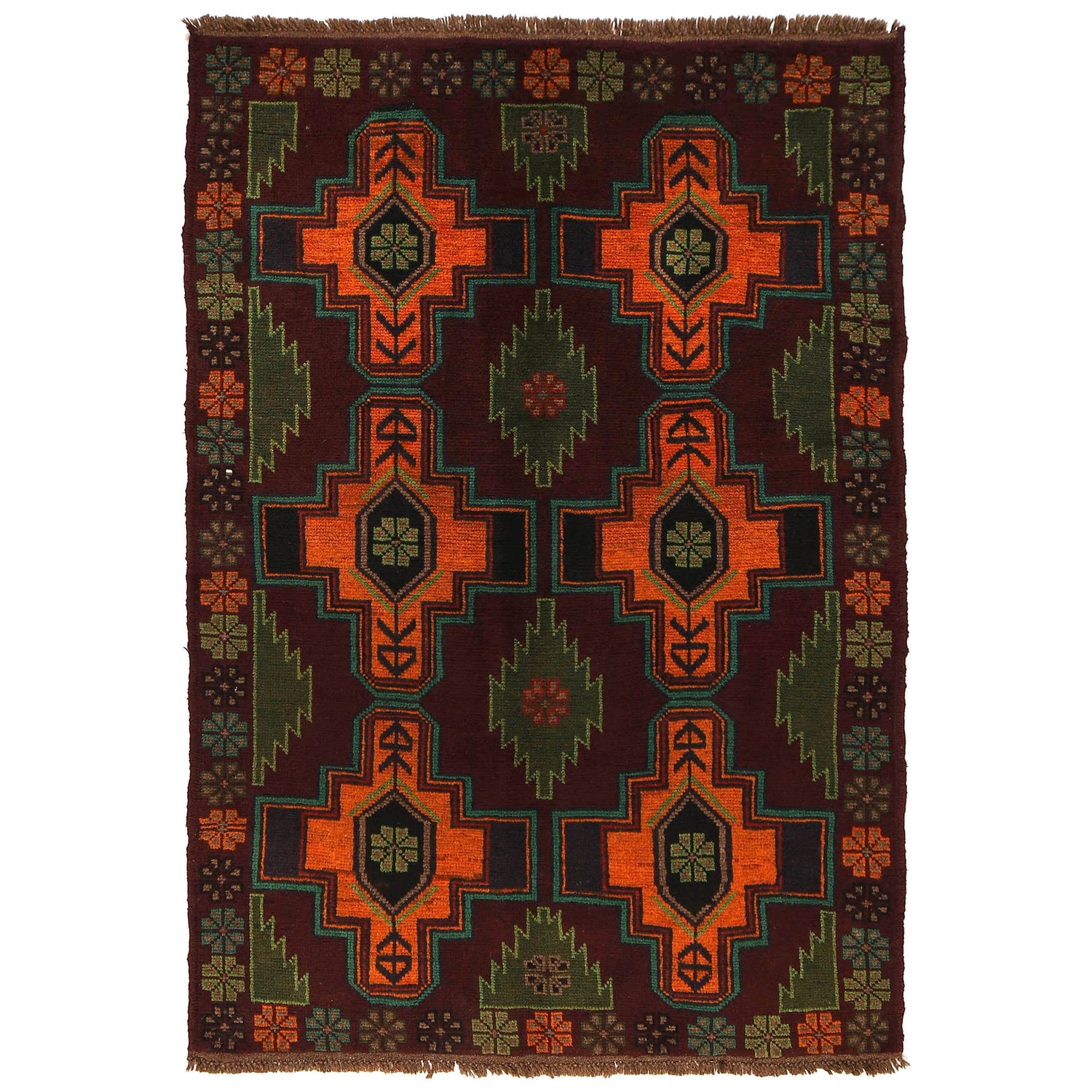 Handmade Baluchi Rug 4' 0" x 6' 0" (ft) - No. W27354