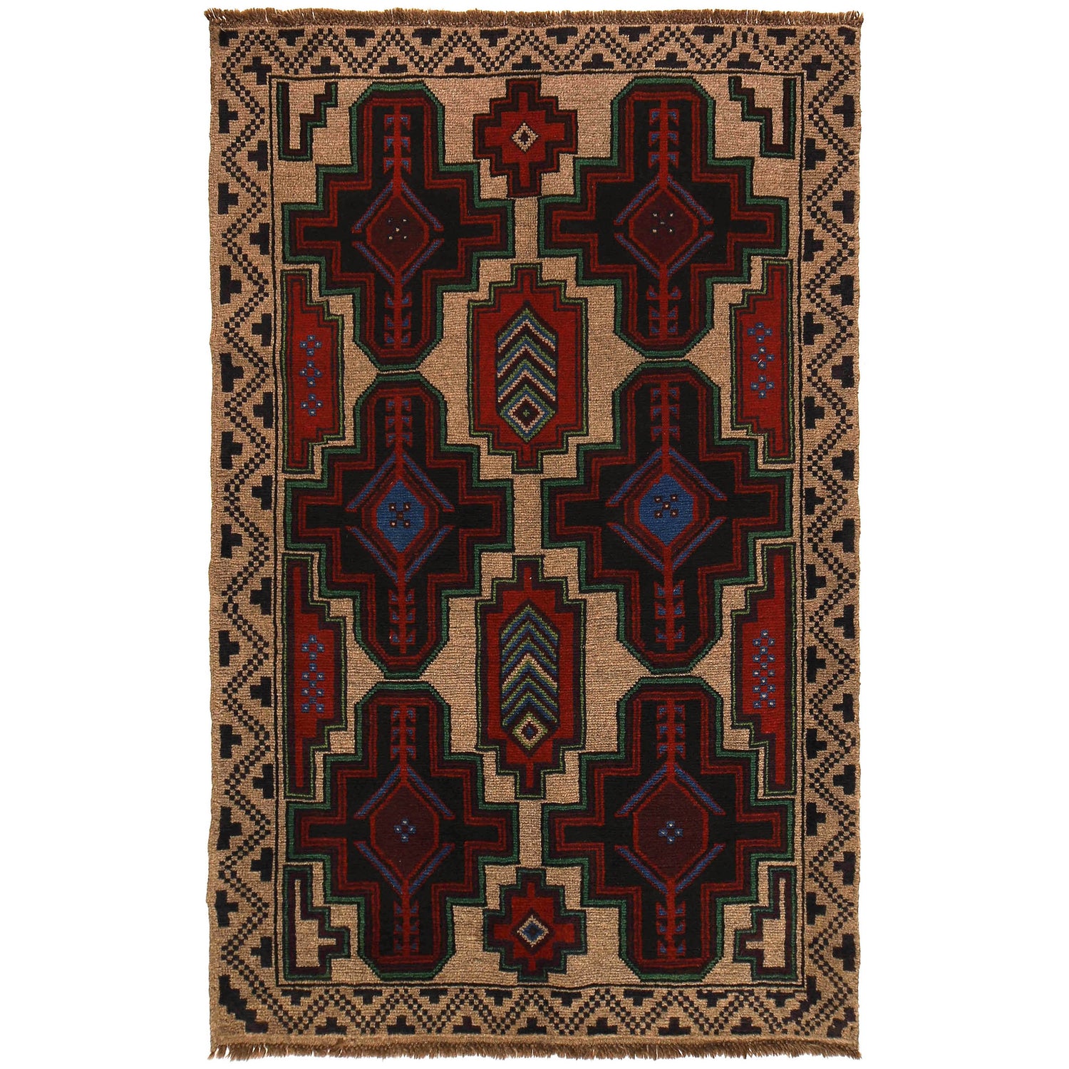 Baluch Short Rug 4' 1" x 6' 5" (ft) - No. W27427