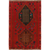 Red Color Baluchi Carpet 4' 2" x 6' 4" (ft) - No. W29021