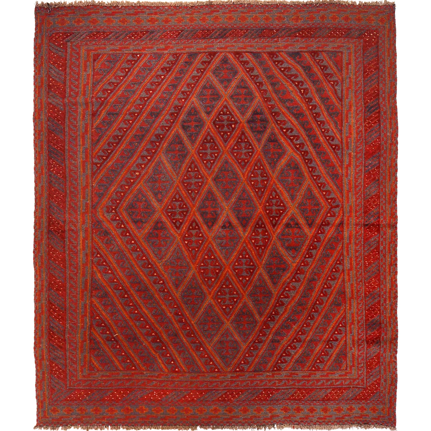 Red Color Mashwani Rug 5' 3" x 6' 2" (ft) - No. W29660