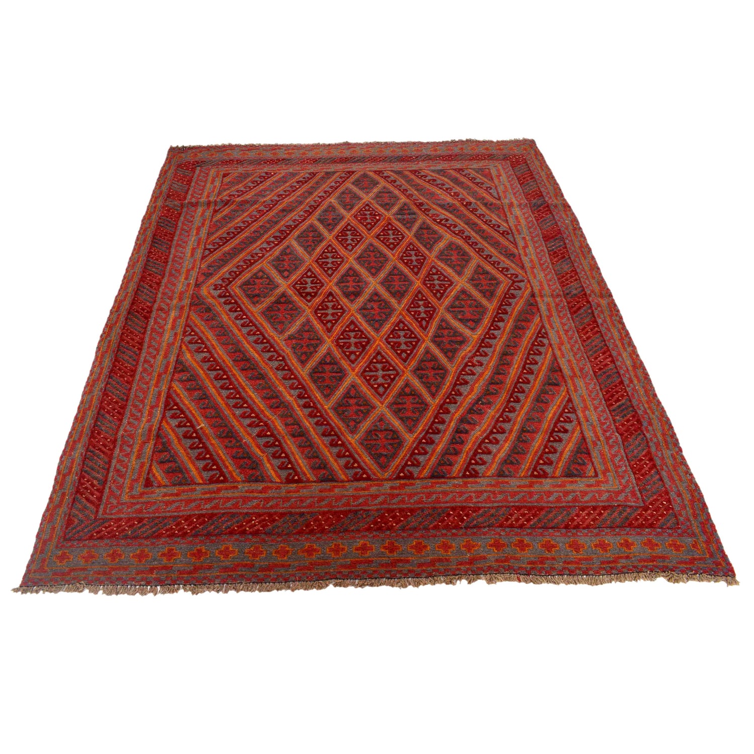 Red Color Mashwani Rug 5' 3" x 6' 2" (ft) - No. W29660