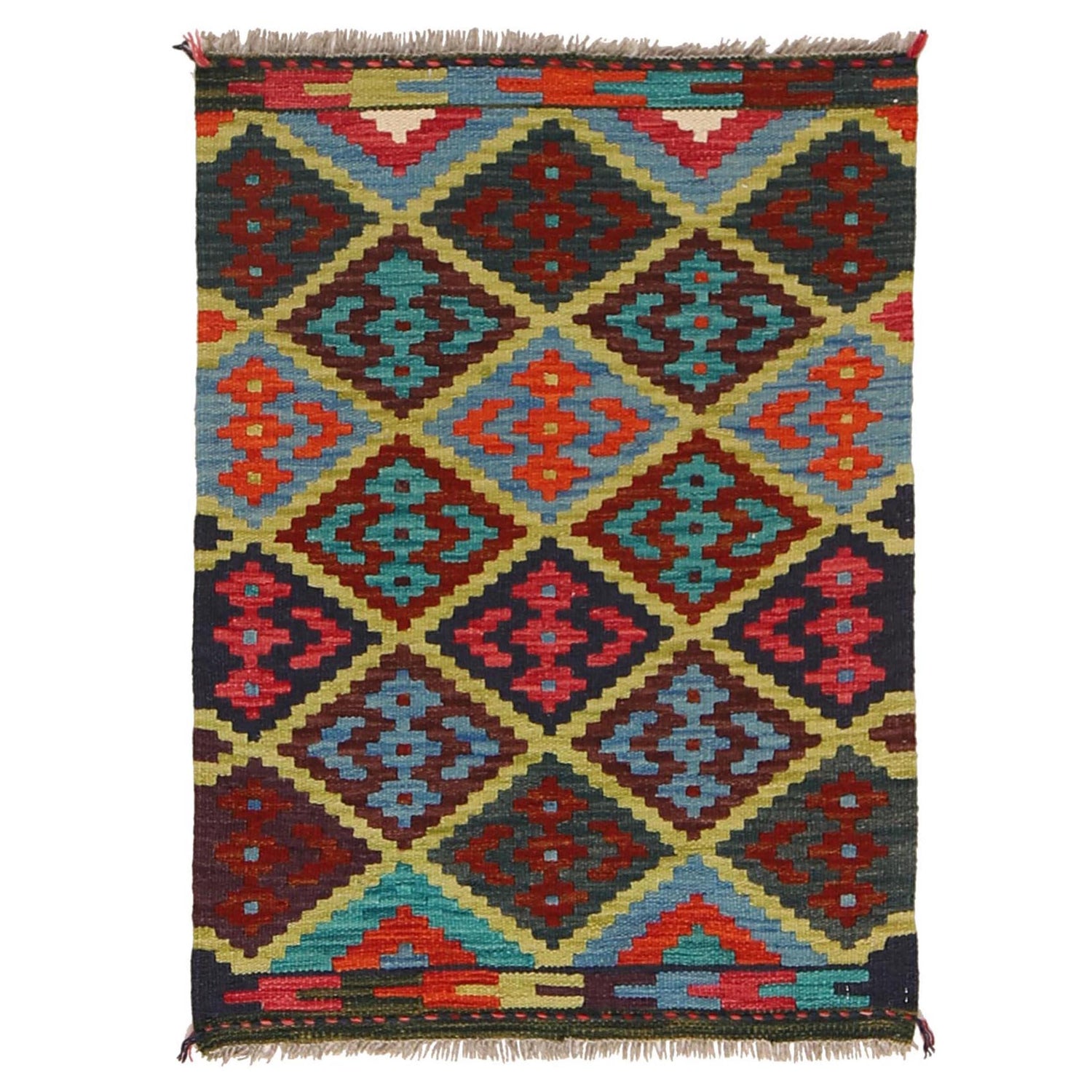 Handmade Vegetable Kilim 2' 0" x 2' 10" (ft) - No. W30335