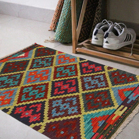 Handmade Vegetable Kilim 2' 0" x 2' 10" (ft) - No. W30335