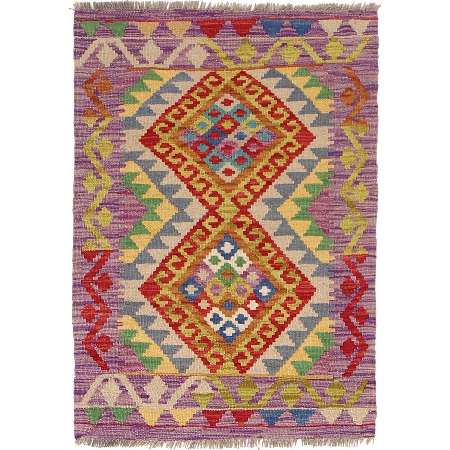 Handmade Vegetable Kilim 2' 0" x 3' 2" (ft) - No. W30348