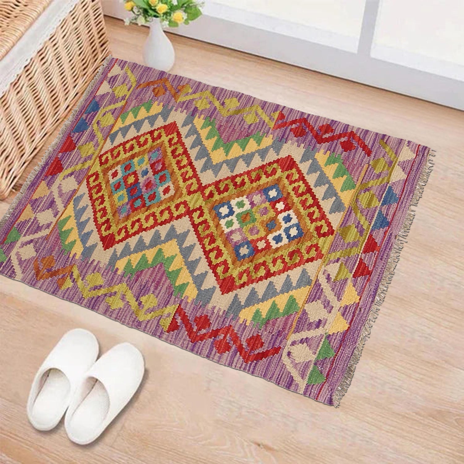 Handmade Vegetable Kilim 2' 0" x 3' 2" (ft) - No. W30348