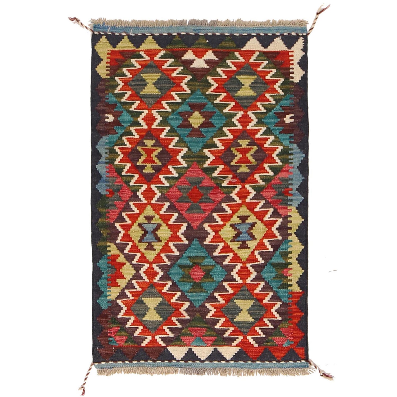 Handmade Vegetable Kelim 1' 10" x 3' 0" (ft) - No. W30351