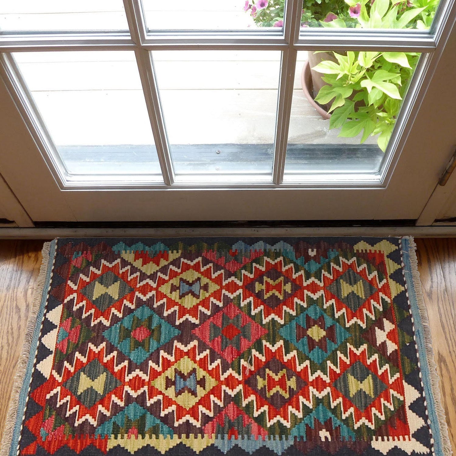 Handmade Vegetable Kelim 1' 10" x 3' 0" (ft) - No. W30351