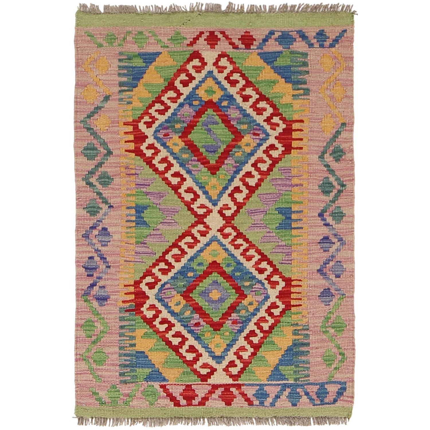Handmade Vegetable Kilim 2' 1" x 2' 11" (ft) - No. W30356