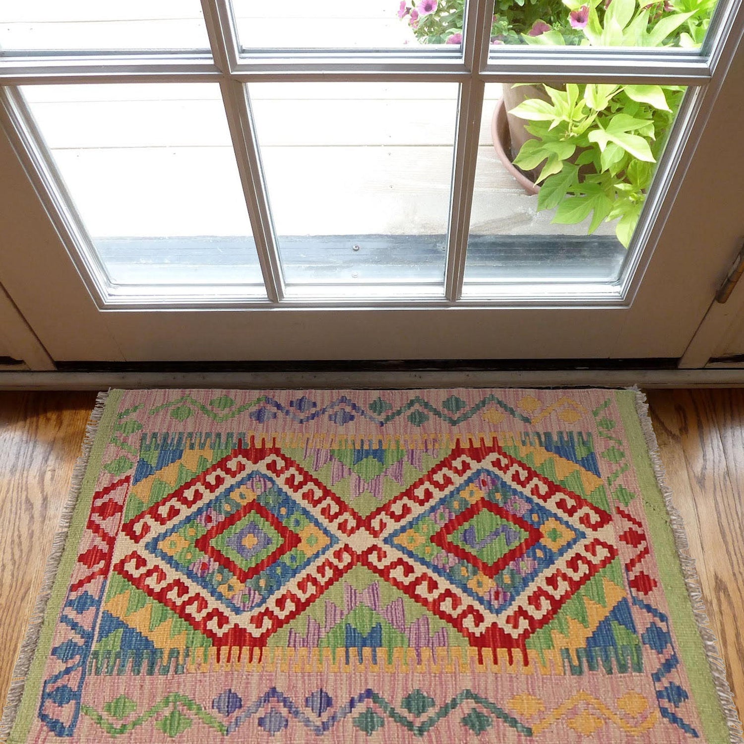 Handmade Vegetable Kilim 2' 1" x 2' 11" (ft) - No. W30356