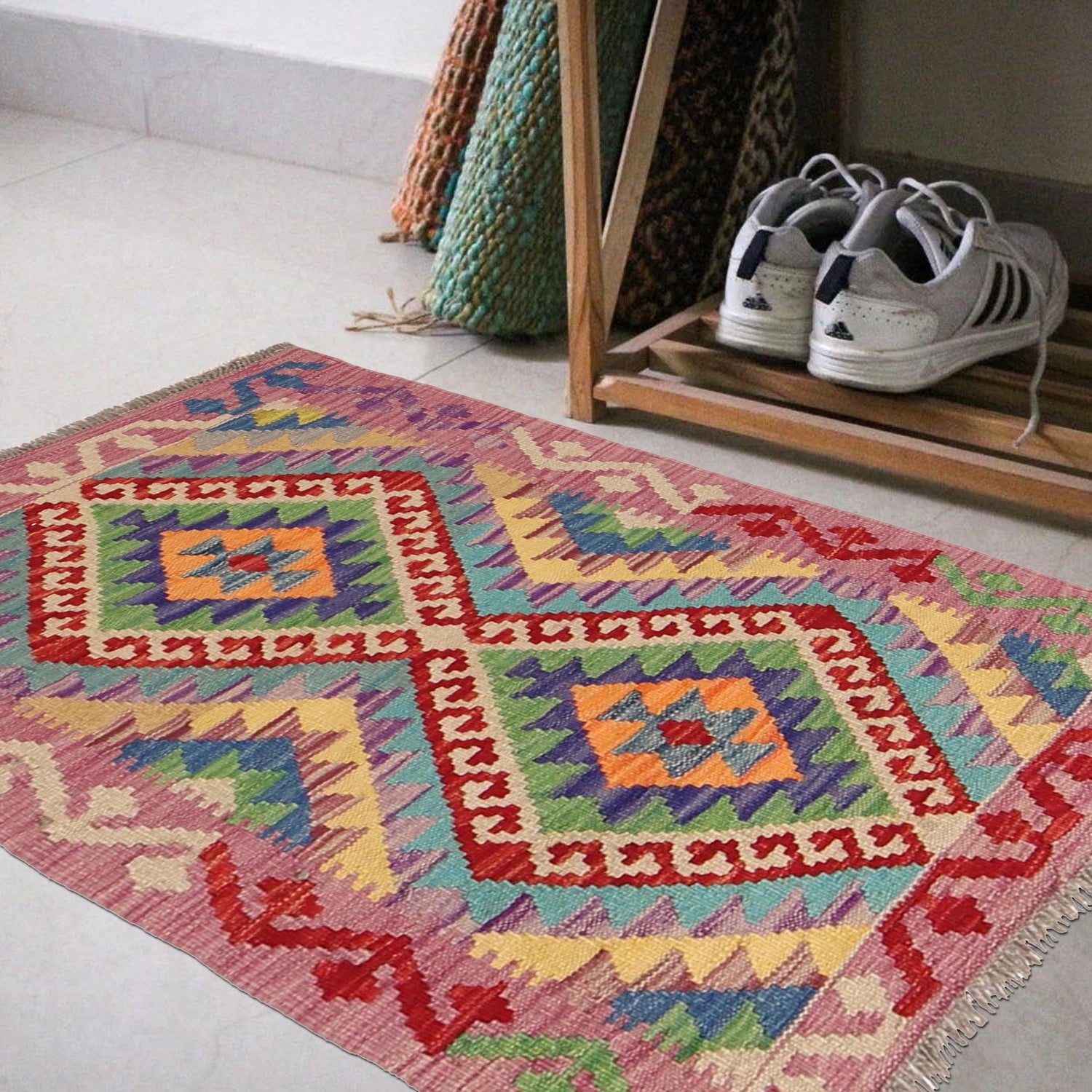 Handmade Vegetable Kelim 2' 2" x 3' 2" (ft) - No. W30359