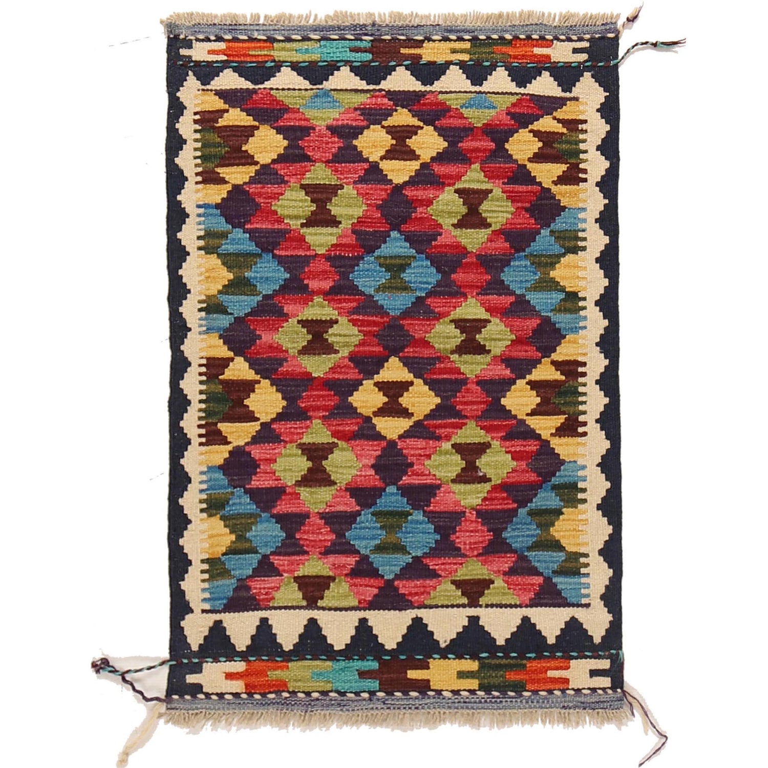 Handmade Vegetable Kilim 2' 0" x 3' 1" (ft) - No. W30363