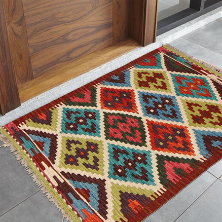 Handmade Vegetable Kilim 2' 0" x 2' 10" (ft) - No. W30364