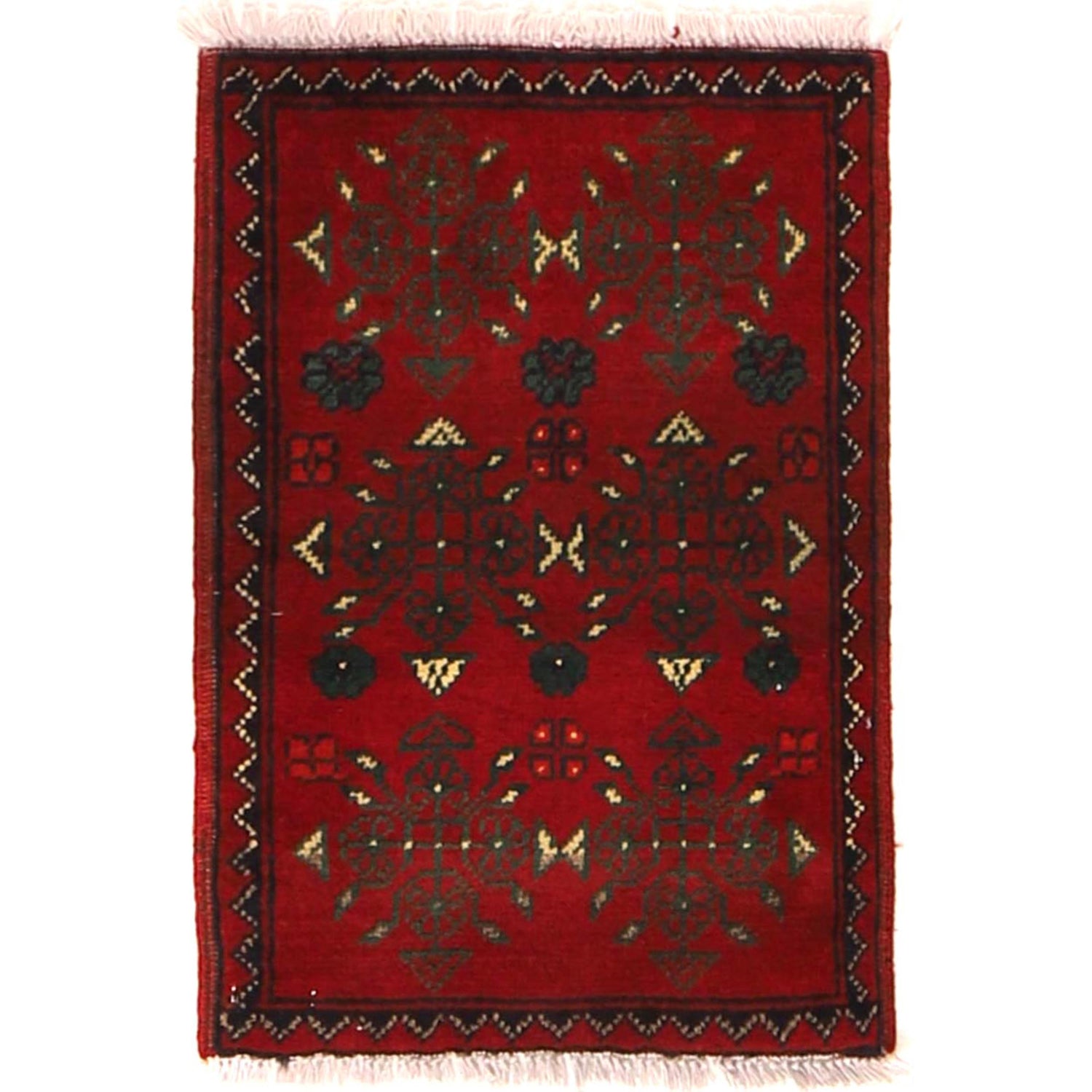 Handmade Floor Mat 1' 4" x 2' 0" (ft) - No. W30400