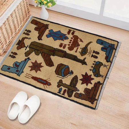 Hand Knotted War Rug 2' 0" x 2' 10" (ft) - No. W30694