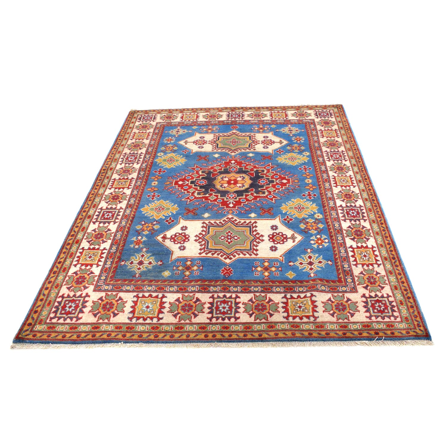 Hand Knotted Kazak Rug 4' 11 x 6' 7 (ft) - No. W30733