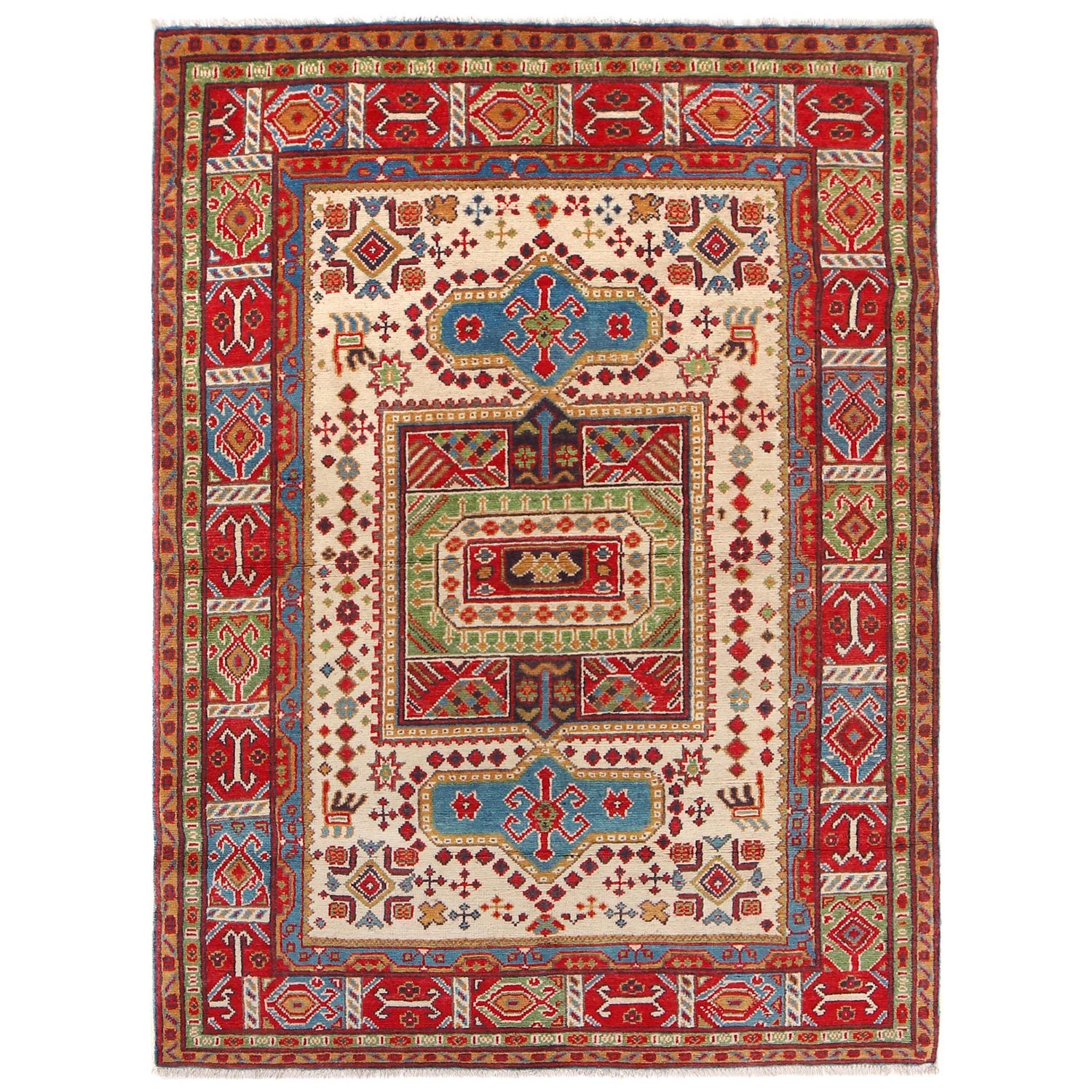 Oriental Kazak Rug 4' 7" x 6' 6" (ft) - No. W30750