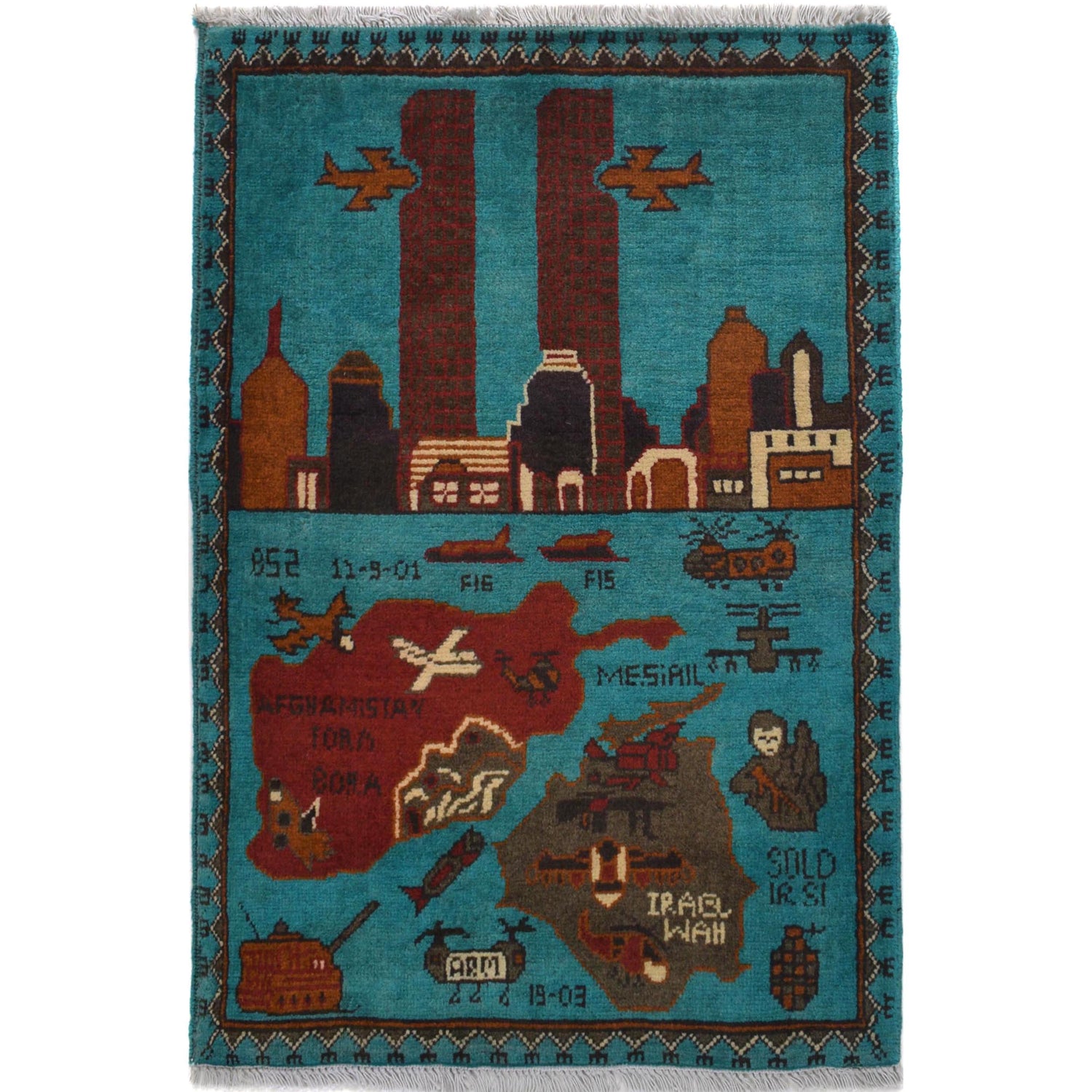 Handmade War Rug 2' 0" x 3' 1" (ft) - No. W30807