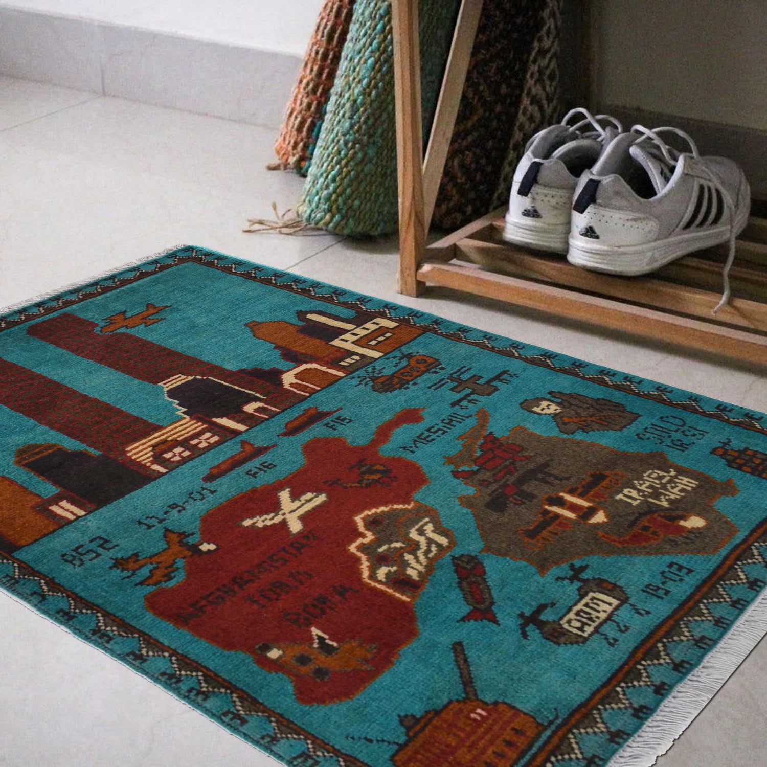Handmade War Rug 2' 0" x 3' 1" (ft) - No. W30807