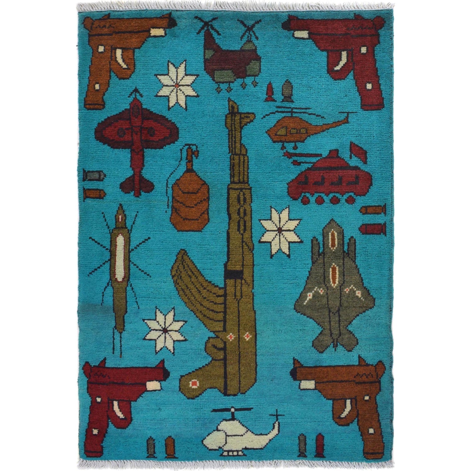 Hand Knotted War Rug 2' 1" x 3' 2" (ft) - No. W30839
