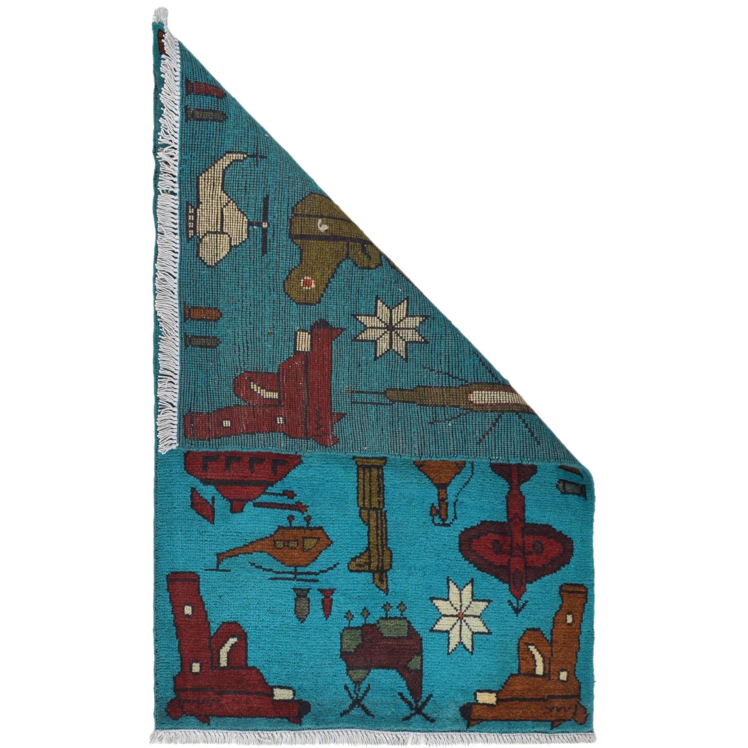 Hand Knotted War Rug 2' 1" x 3' 2" (ft) - No. W30839