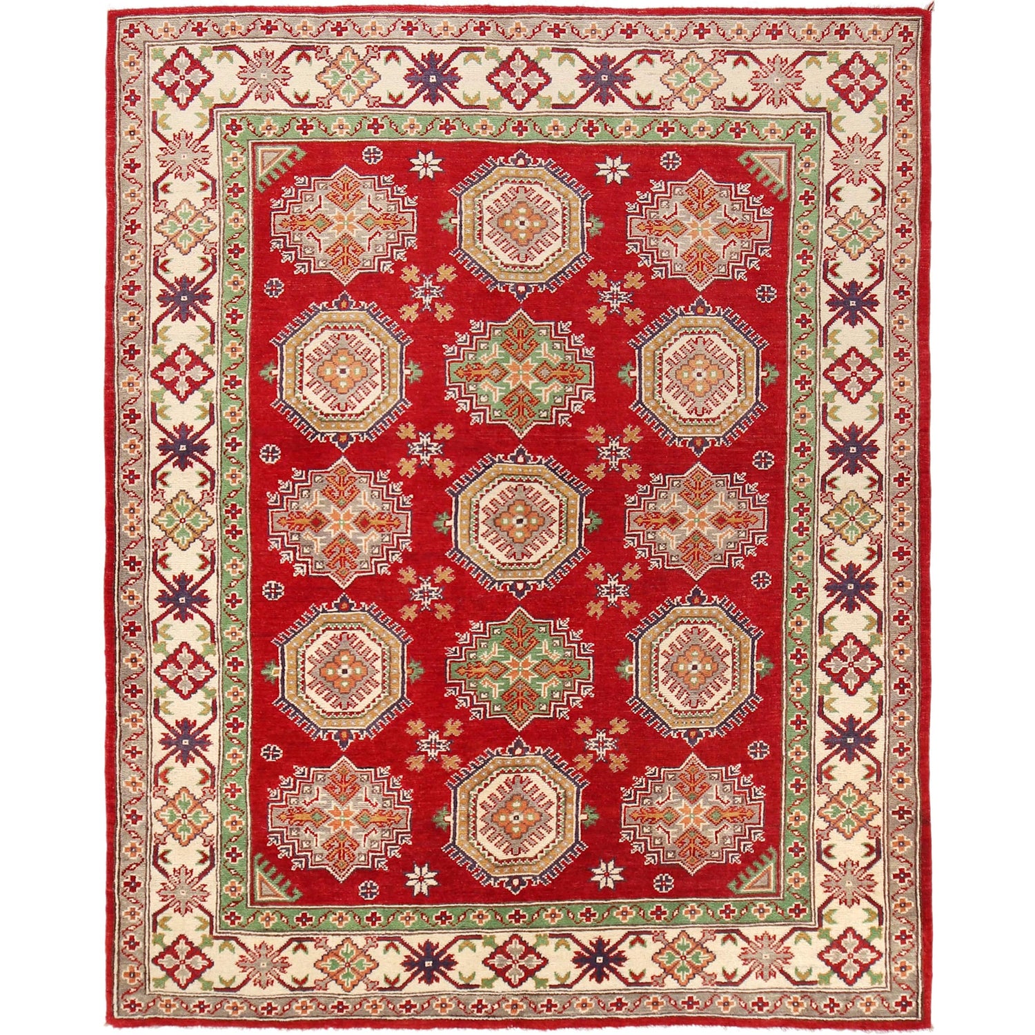 Hand Knotted Kazak Rug 5' 1 x 6' 8 (ft) - No. W30842