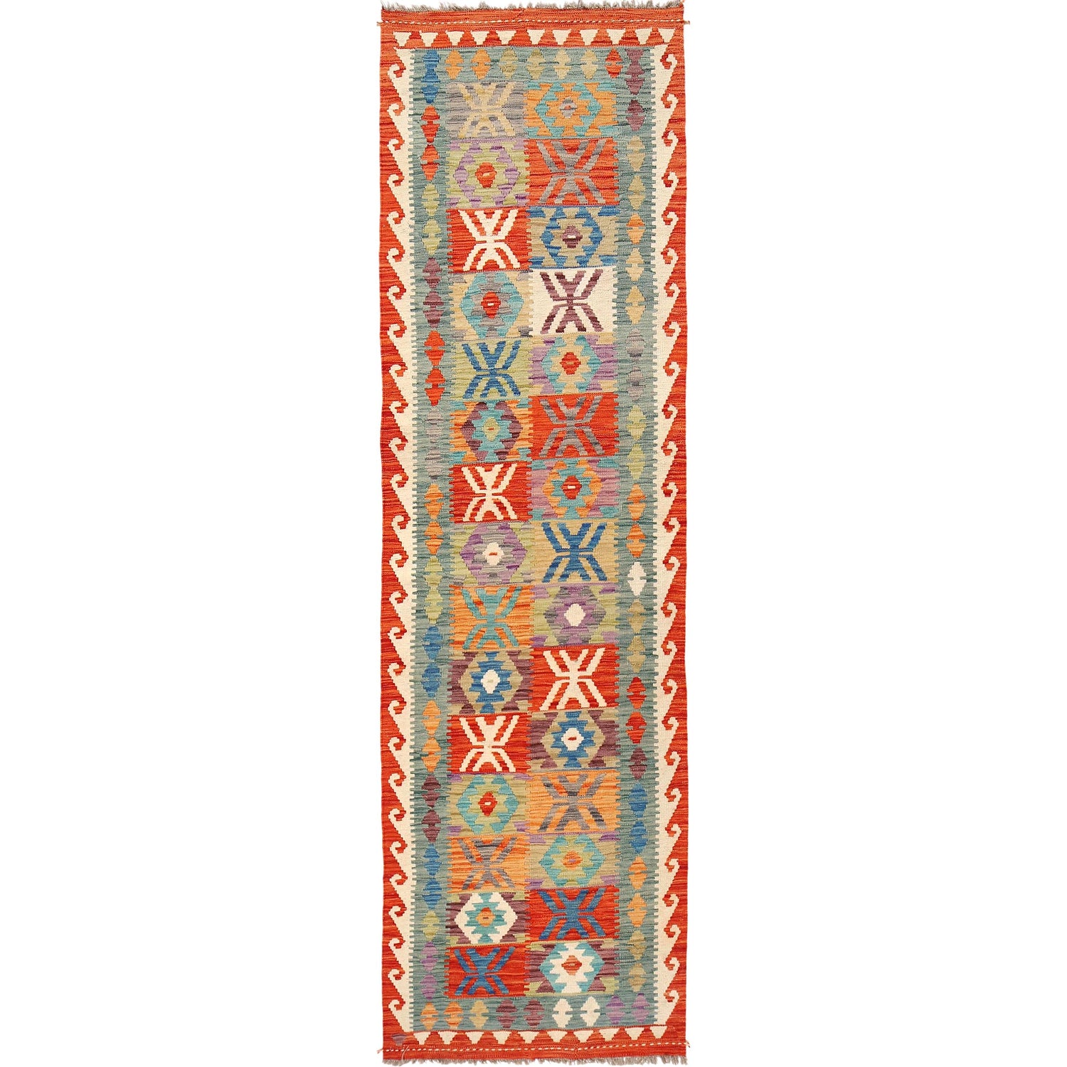 Vegetable Kelim Runner 2' 7" x 9' 7" (ft) - No. W30859