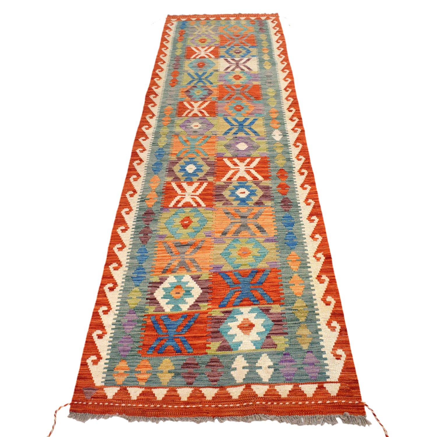 Vegetable Kelim Runner 2' 7" x 9' 7" (ft) - No. W30859