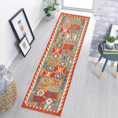 Vegetable Kelim Runner 2' 7" x 9' 7" (ft) - No. W30859