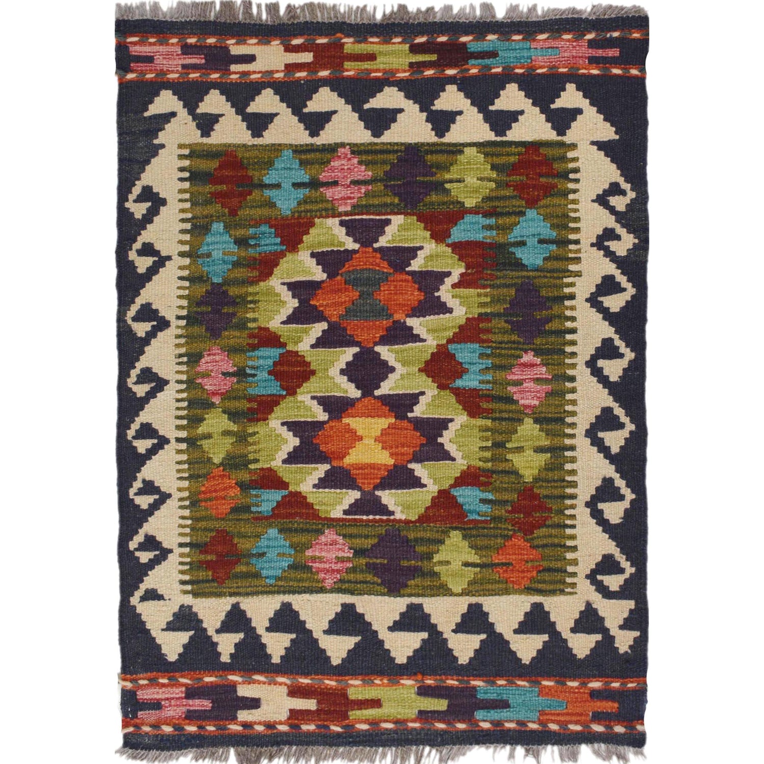 Handmade Vegetable Kelim 2' 0" x 2' 9" (ft) - No. W30886