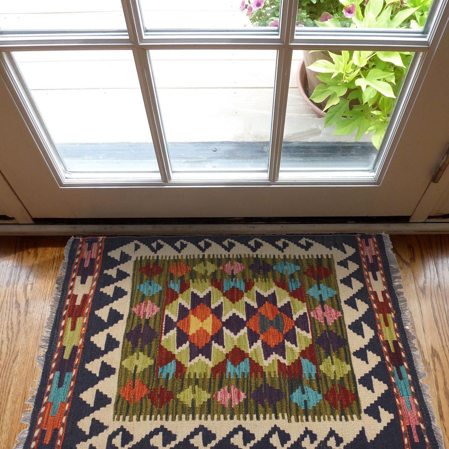 Handmade Vegetable Kelim 2' 0" x 2' 9" (ft) - No. W30886