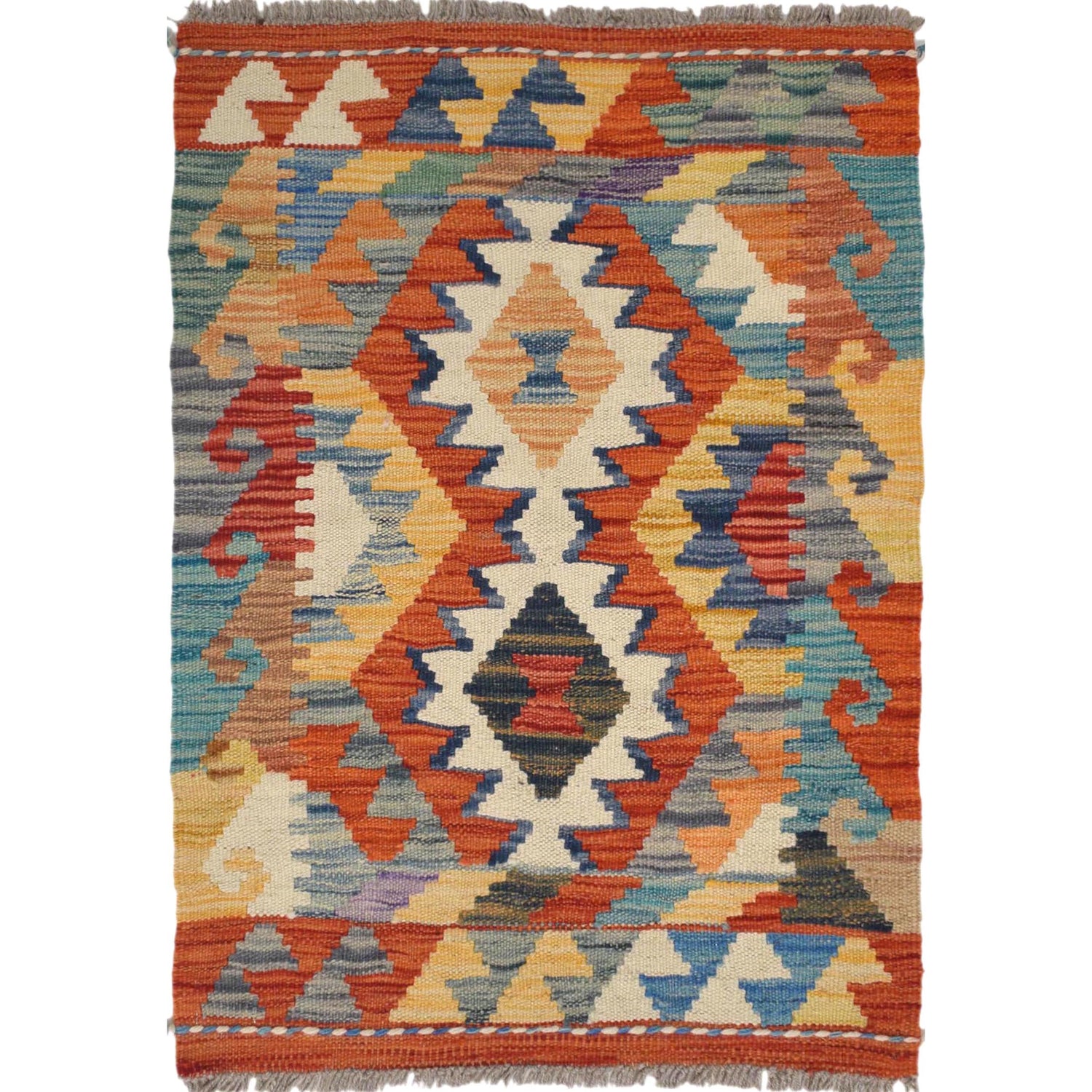 Handmade Vegetable Kilim 2' 0" x 2' 10" (ft) - No. W30945