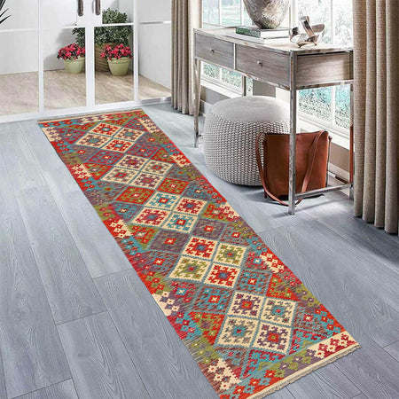 Vegetable Kelim Runner 2' 9" x 9' 4" (ft) - No. W31059