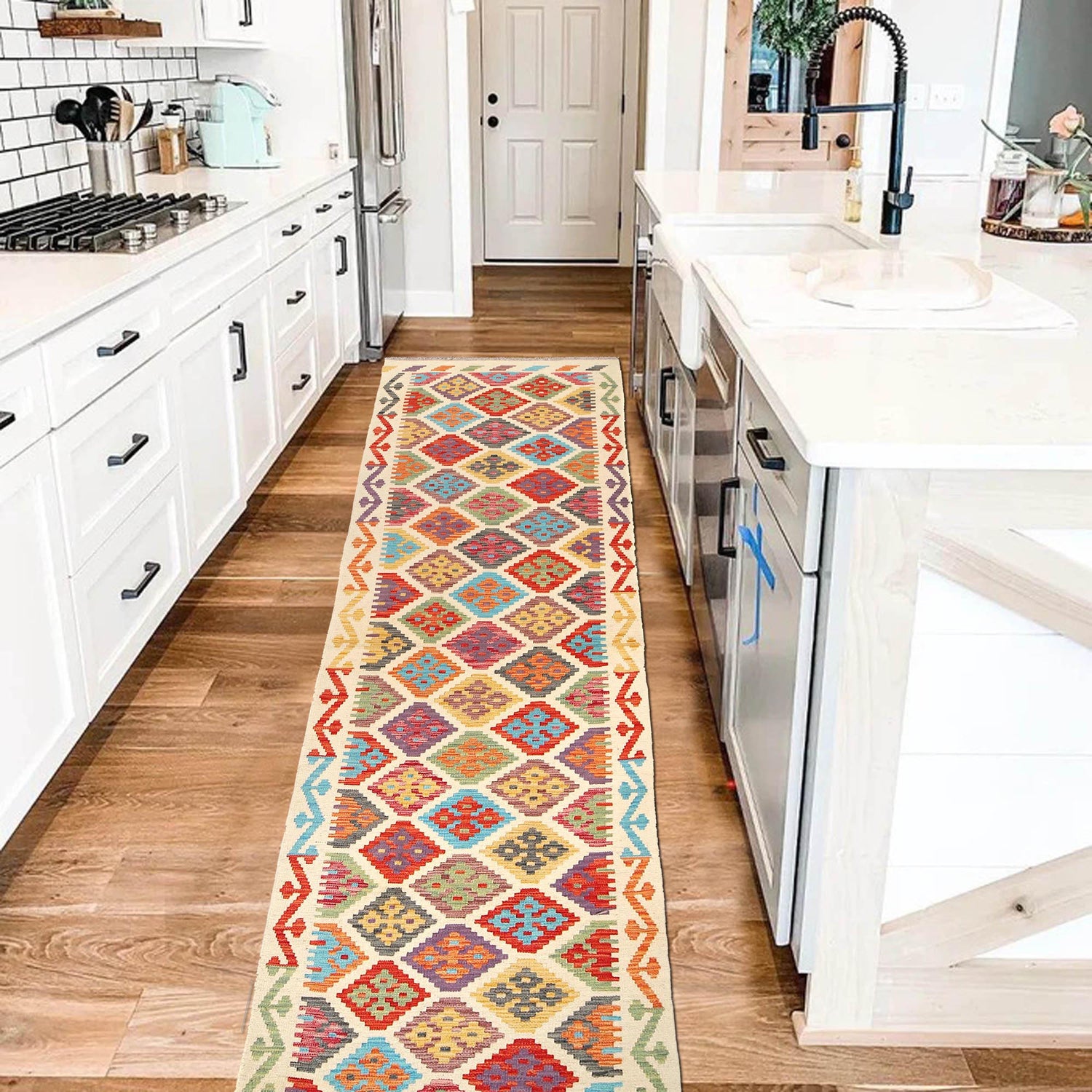 Vegetable Kelim Runner 2' 8" x 9' 7" (ft) - No. W31062