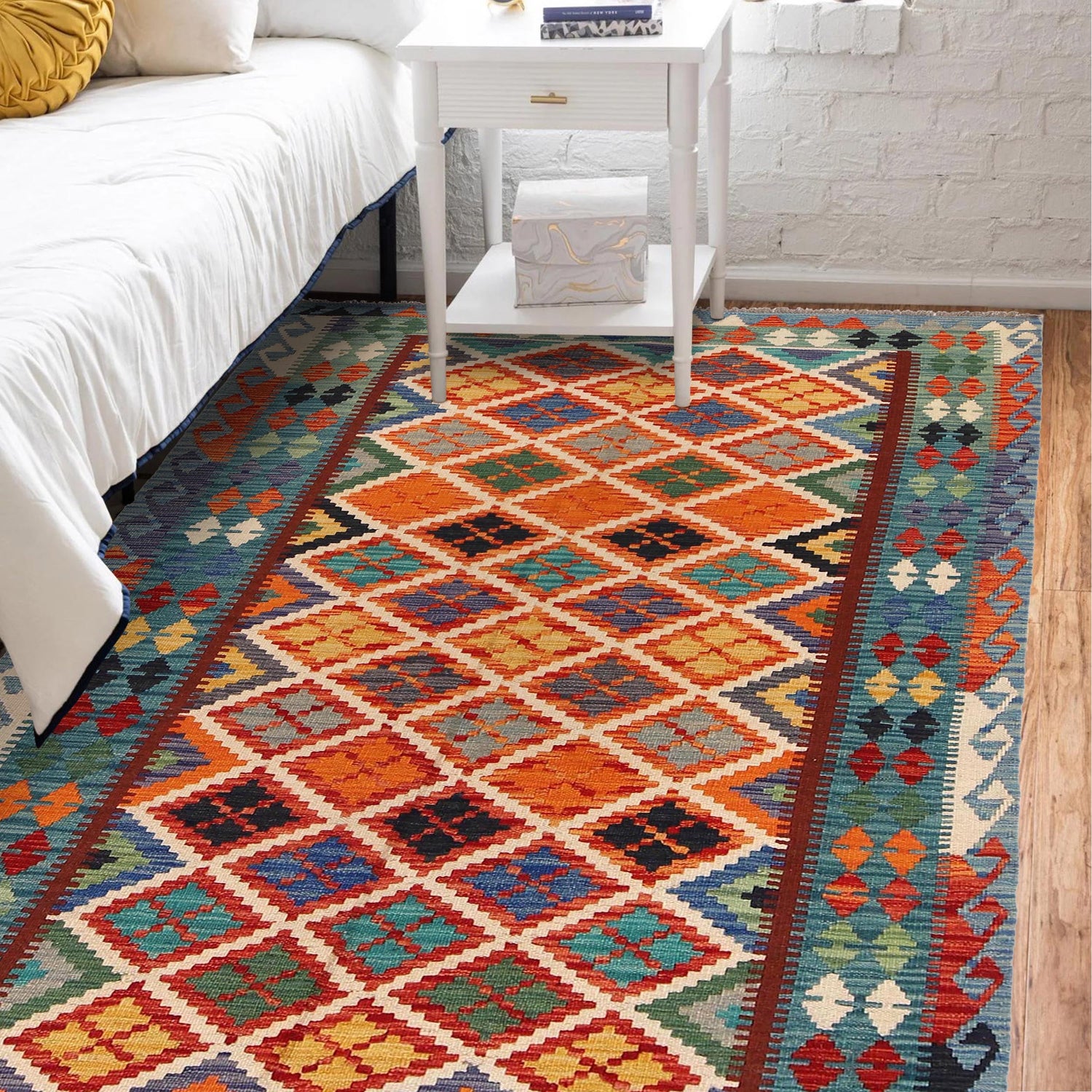 Handmade Vegetable Kelim 4' 3" x 6' 4" (ft) - No. W31078