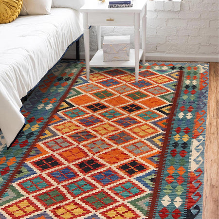 Handmade Vegetable Kelim 4' 3" x 6' 4" (ft) - No. W31078