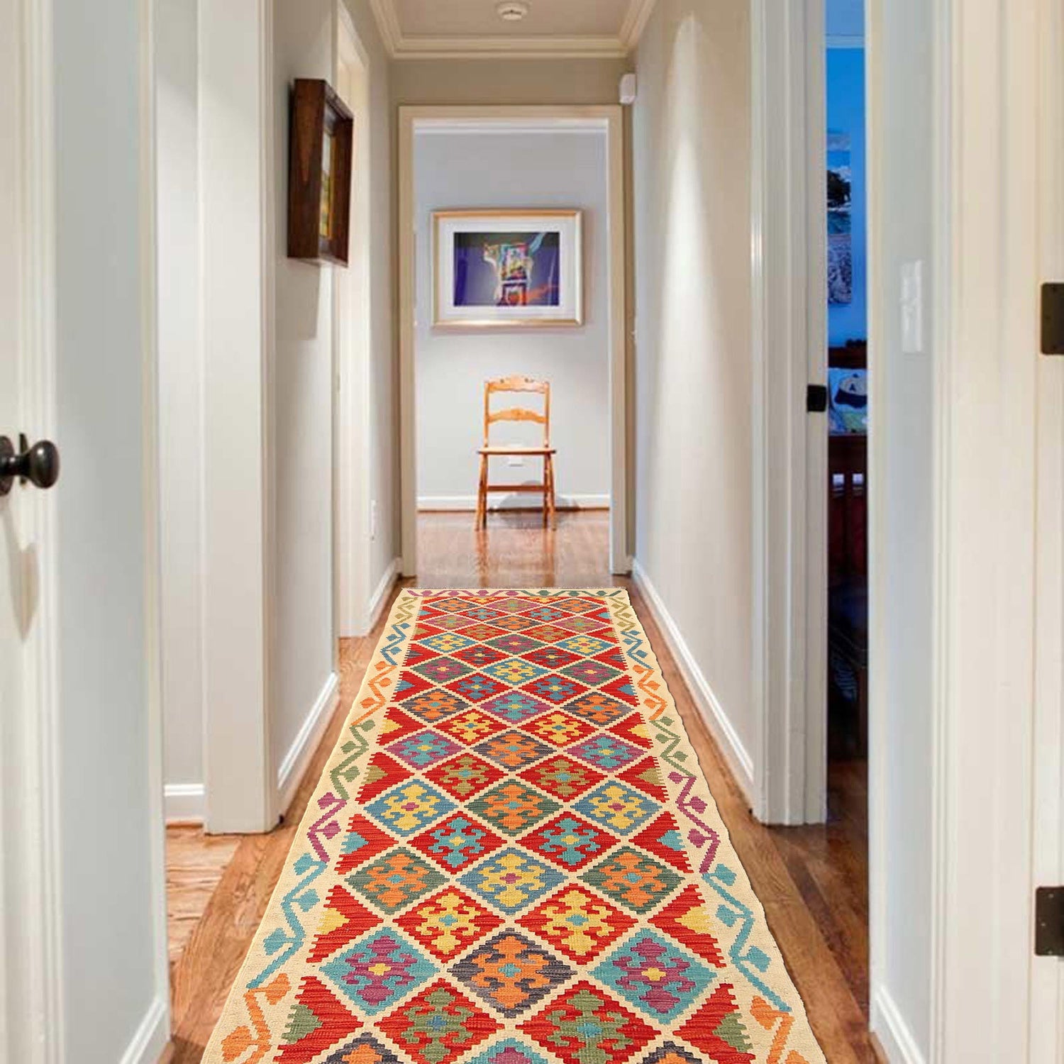 Vegetable Kilim Runner 2' 11" x 9' 8" (ft) - No. W31085