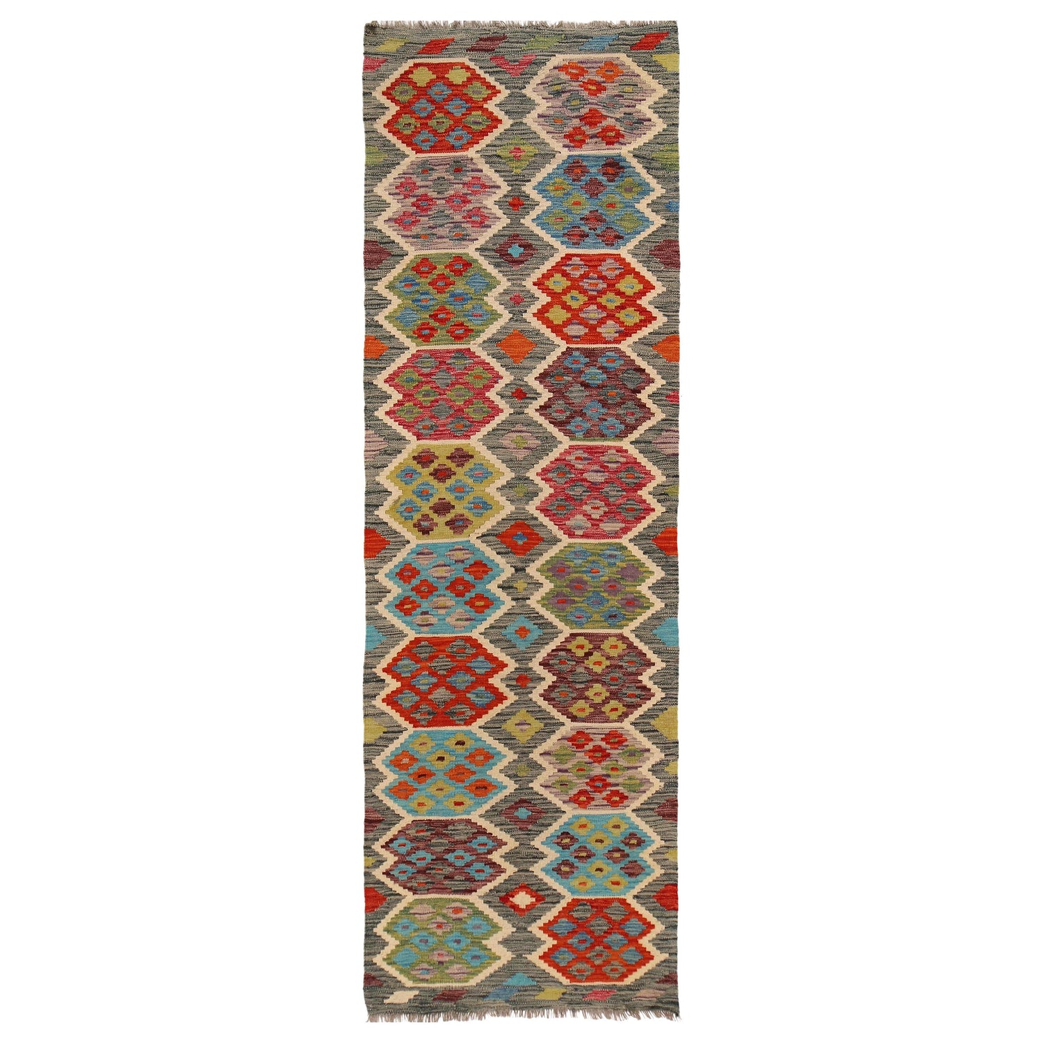 Vegetable Kelim Runner 2' 10" x 9' 4" (ft) - No. W31152