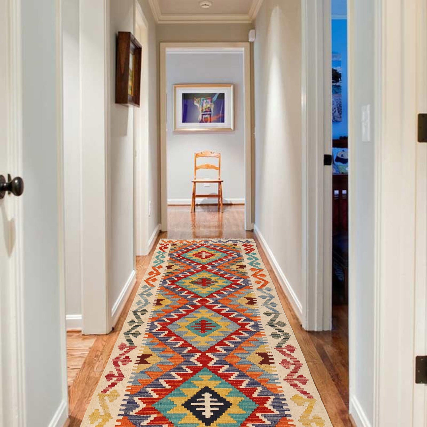 Vegetable Kelim Runner 2' 2" x 6' 8" (ft)- No. W31193