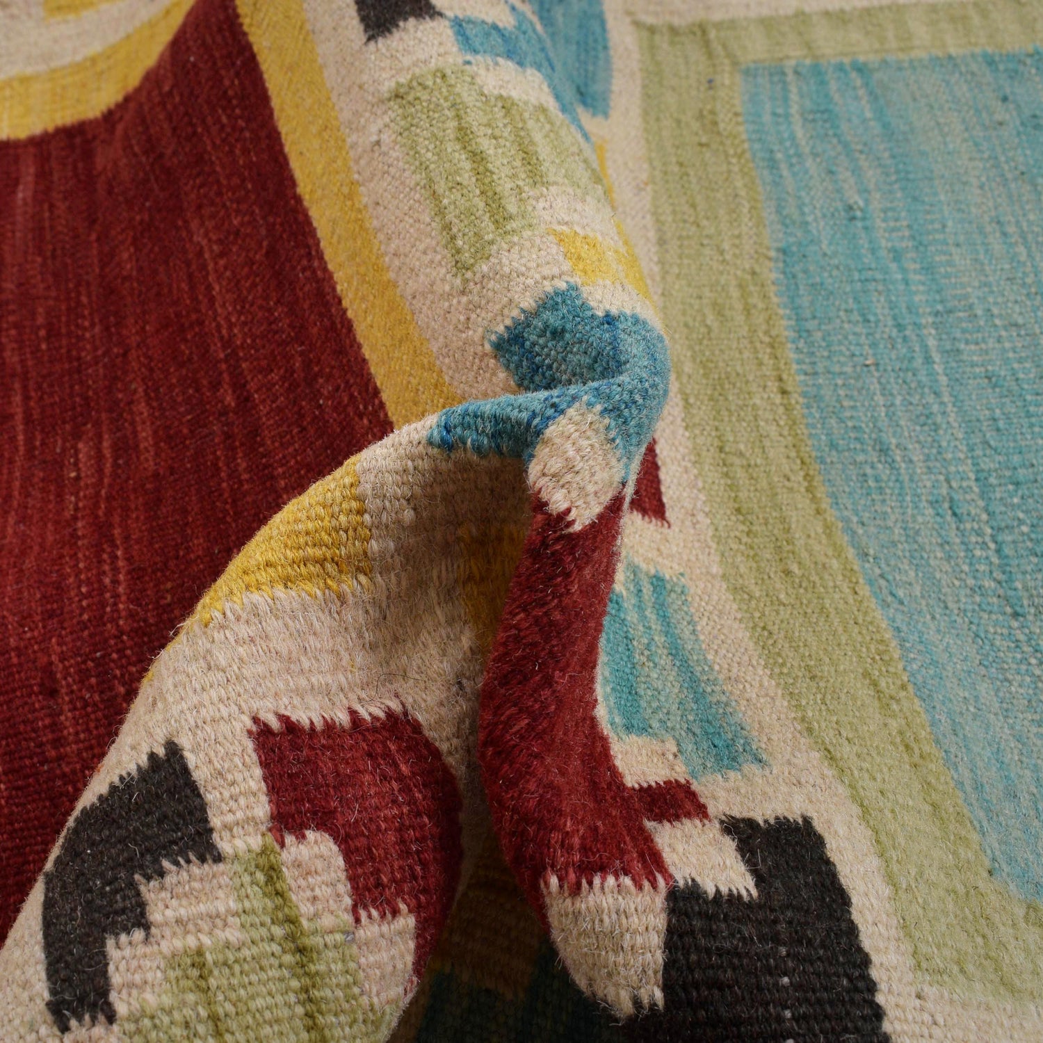 Handmade Vegetable Kilim 4' 4" x 6' 3" (ft) - No. W31593