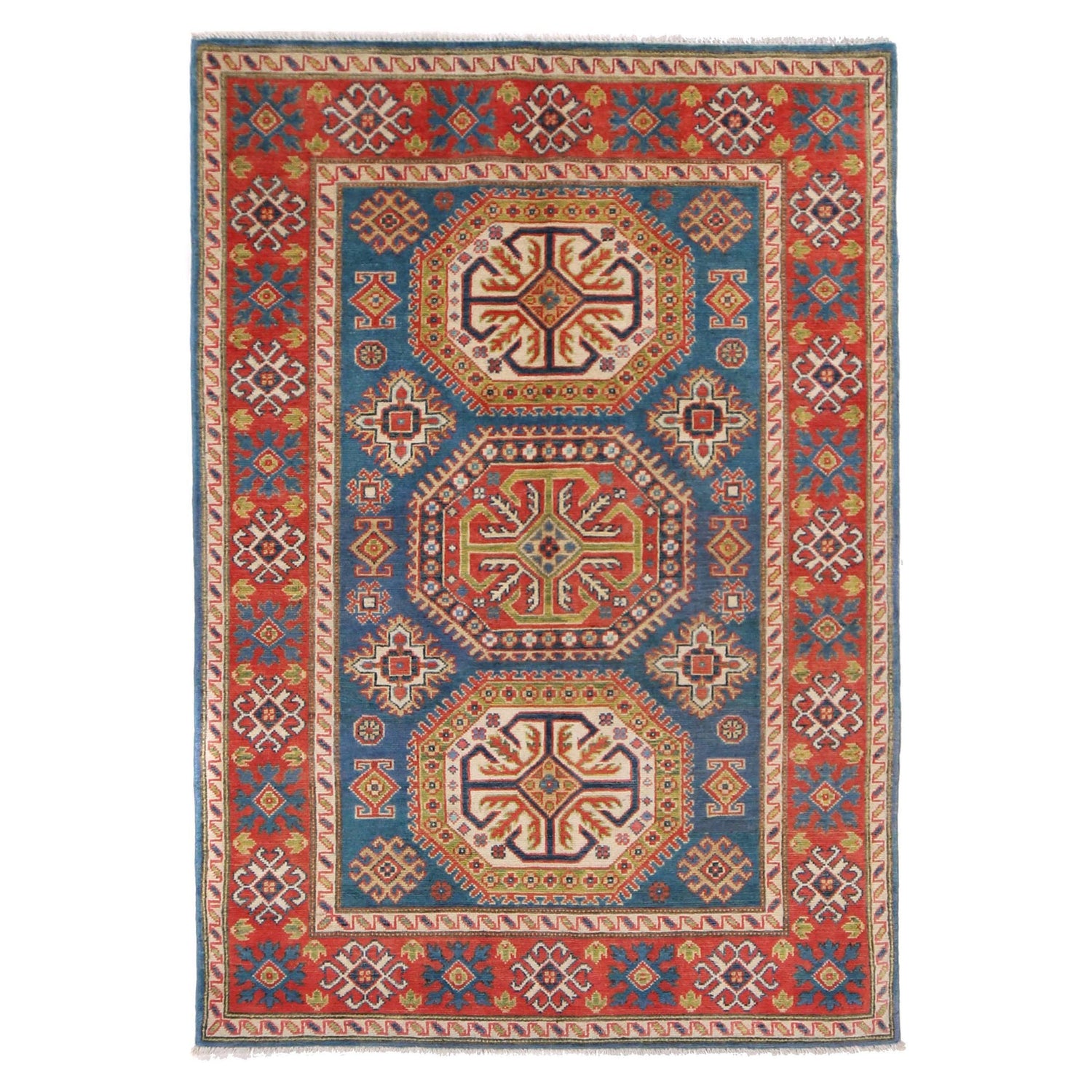 Oriental Kazak Rug 4' 1" x 5' 10" (ft) - No. W34032