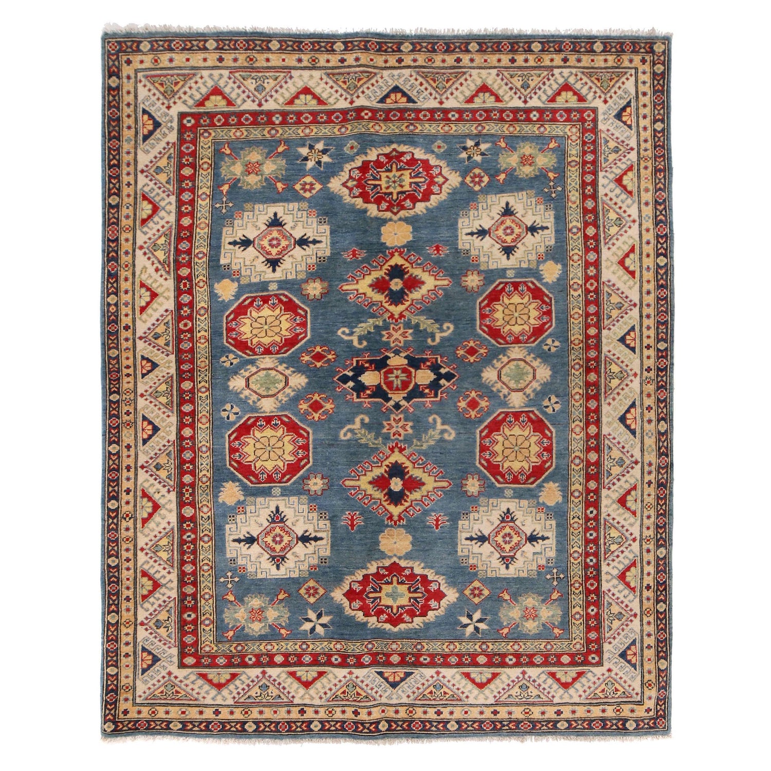 Hand Knotted Kazak Rug 5' 5" x 7' 2" (ft) - No. W34035