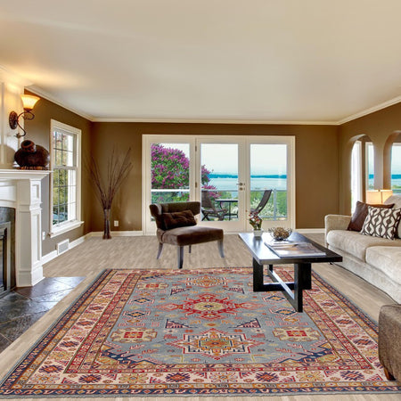 Oriental Kazak Rug 6' 8" x 9' 5" (ft) - No. W34050