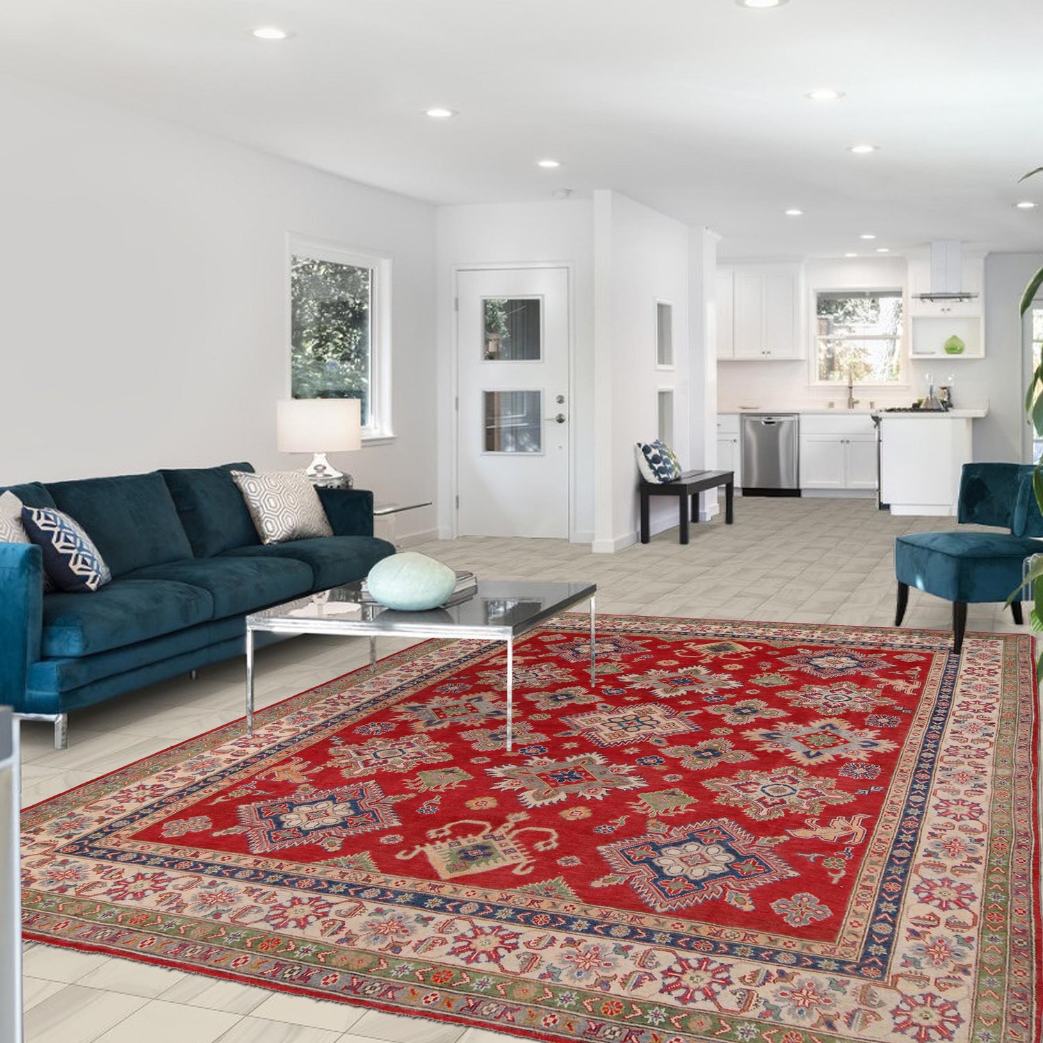 Oriental Kazak Carpet 8' 2" x 9' 11" (ft) - No. W34051