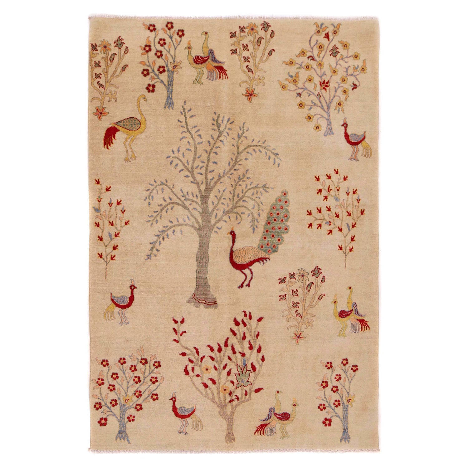 Hand-Knotted Tree of Life Carpet 5' 4" x 8' 1" (ft) - No. W34062
